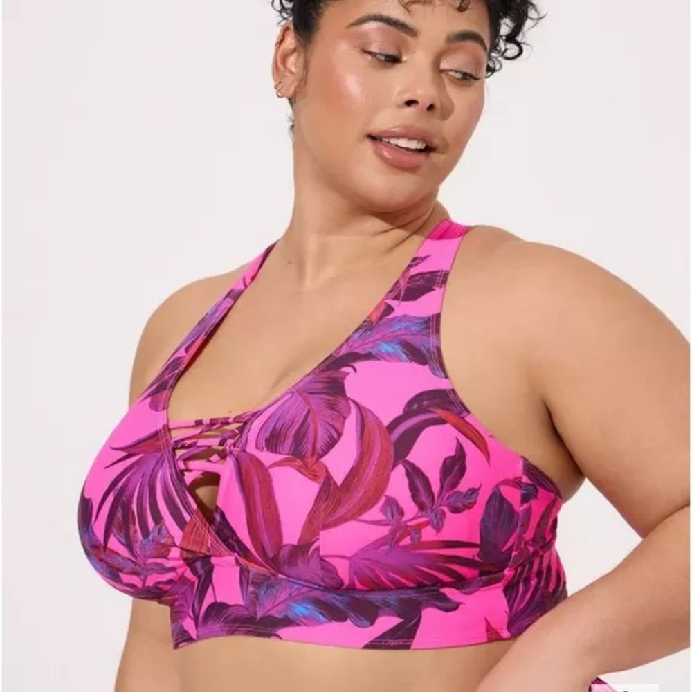 NEW Torrid 0 Set Wireless Bikini Top + Skirted Brief Tropical AX-1938 - Picture 6 of 10